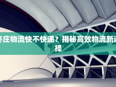 枣庄物流快不快递？揭秘高效物流新选择