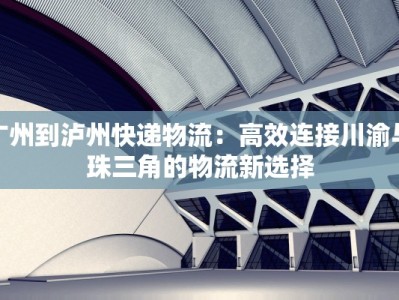 广州到泸州快递物流：高效连接川渝与珠三角的物流新选择